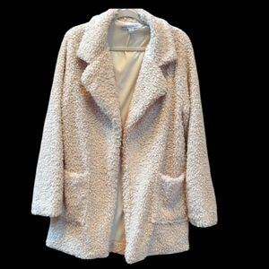 HYFVE, Ivory/ cream color open teddy jacket. Sz Lg